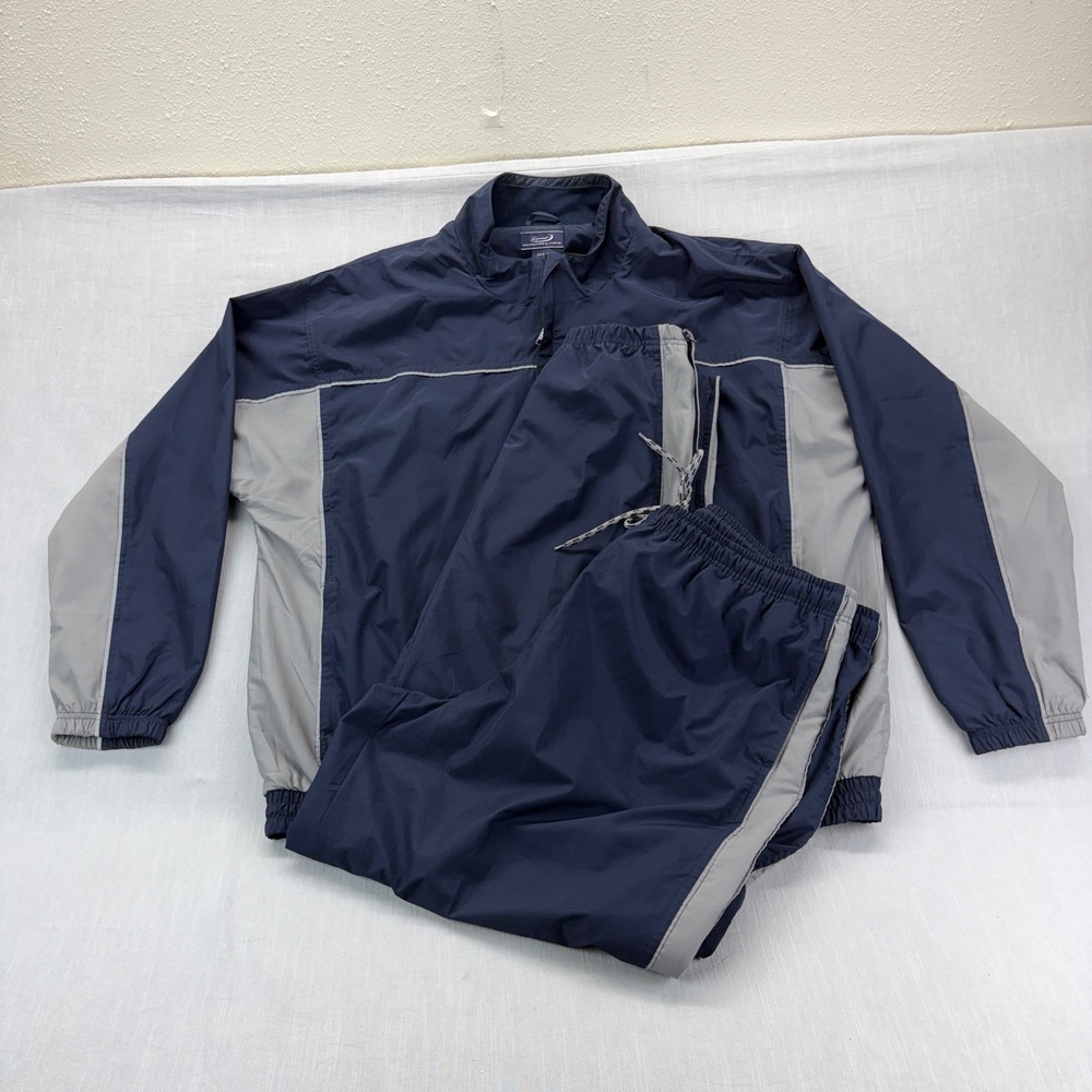 Roundtree & Yorke Tracksuit Mens 3XT Sport Navy Grey Windbreaker Pants Set